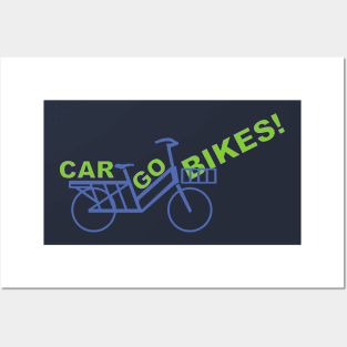 CarGo Bikes! Simple cargo bike design navy background Posters and Art